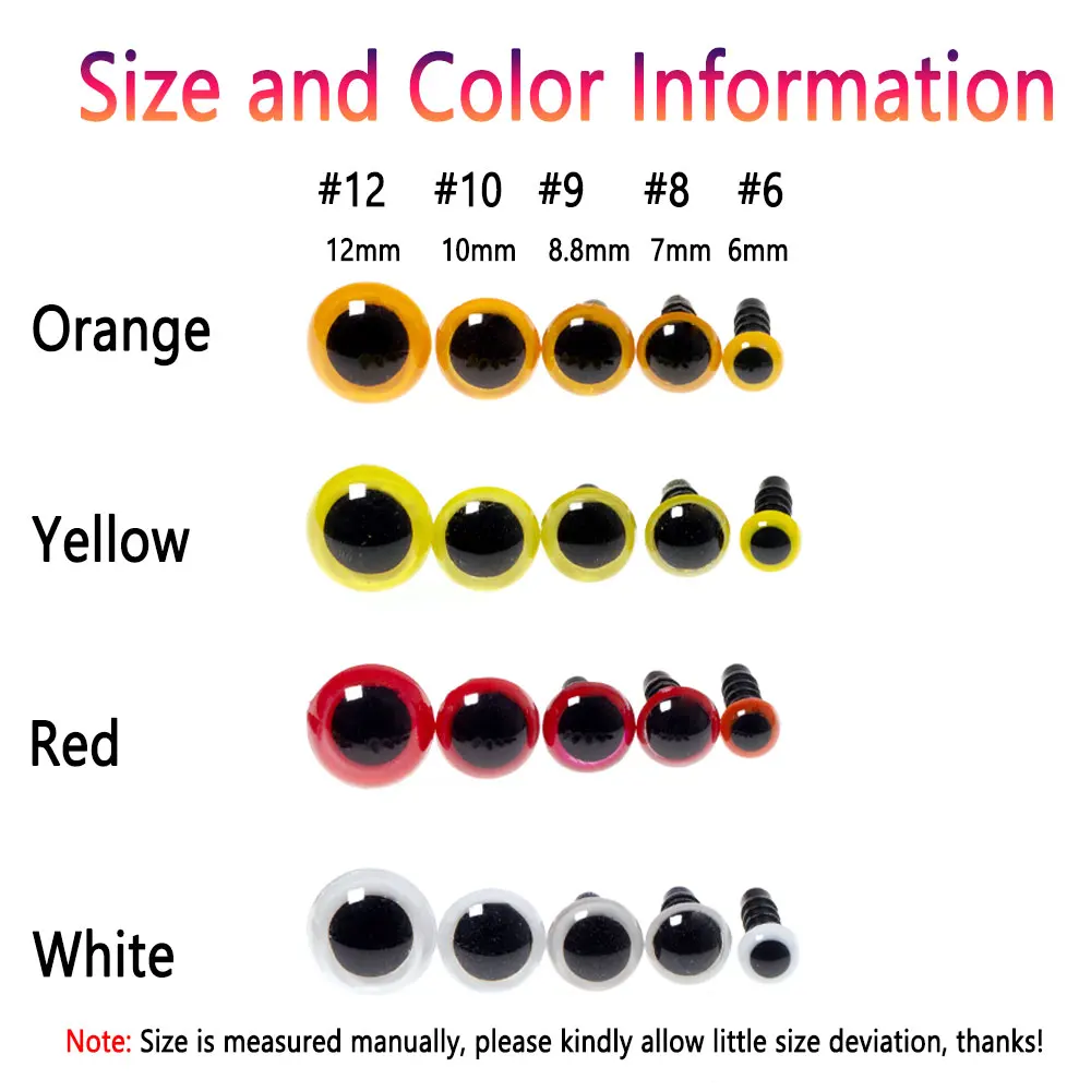 Bimoo-Señuelos de Pesca de lubina, 20 piezas 3D de Ojos de plástico sólido con ratón de vapor, Material de atado de moscas, serpentina de agua salada grande, 6mm - imagen 3