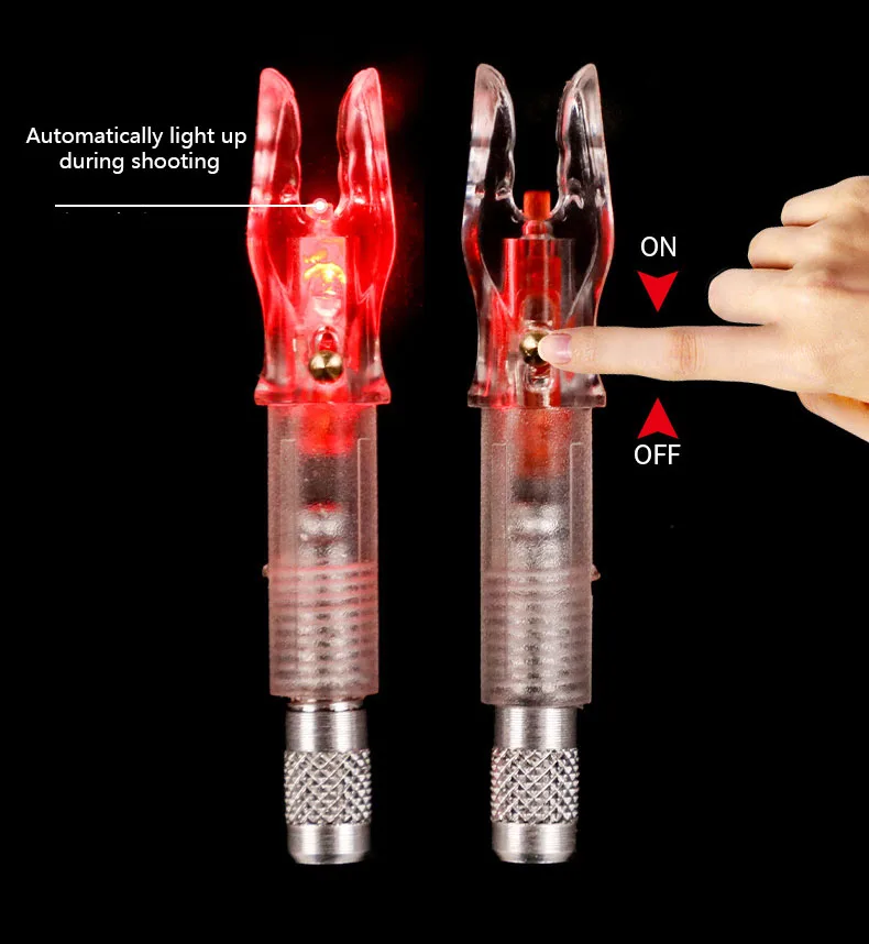 Cola de flecha luminosa de 3 piezas, adecuada para eje de flecha de diámetro interior de 6,2mm, accesorios de tiro de arco compuesto - imagen 3