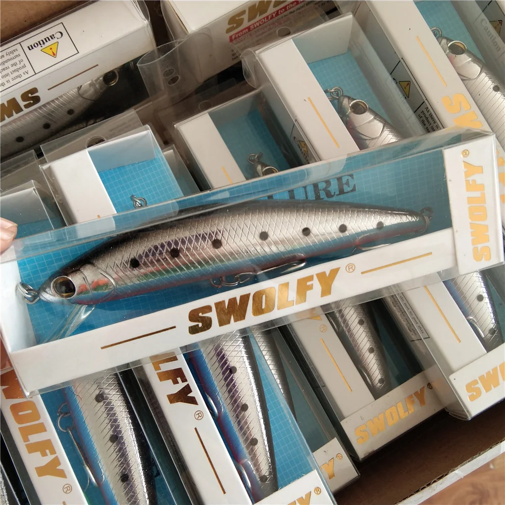 Swolfy, 1 unidad, 12cm, 40g, señuelo de pesca de mar de peso pesado, máximo 90m, cebos duros artificiales de pececillo hundido Ultra largo - imagen 2