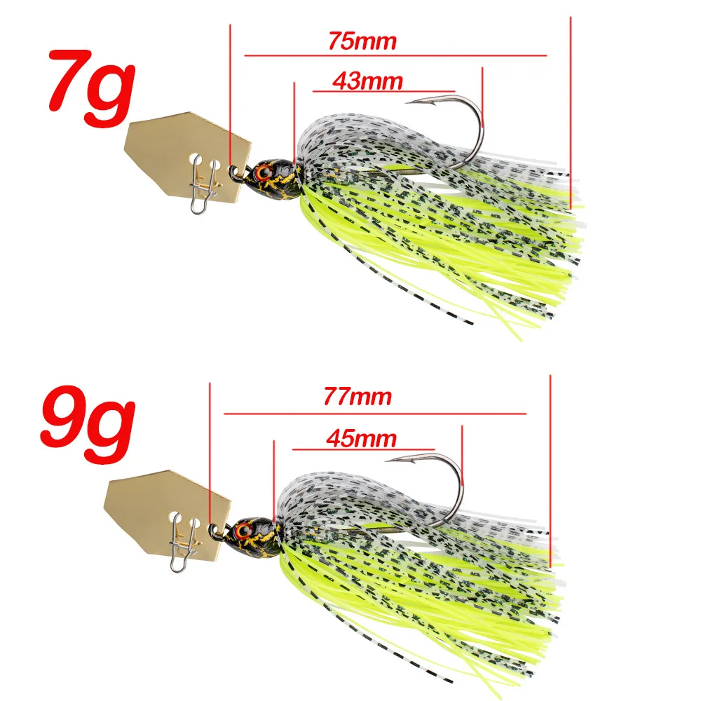 Señuelo de pesca con zumbador, cebo giratorio de Metal, 7g, 9g, Wobbler para Lucio, pez Walleye - imagen 2