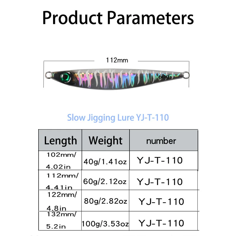 Señuelo de pesca de plantilla de Metal, 40g, 60g, 80g, 100g - imagen 2