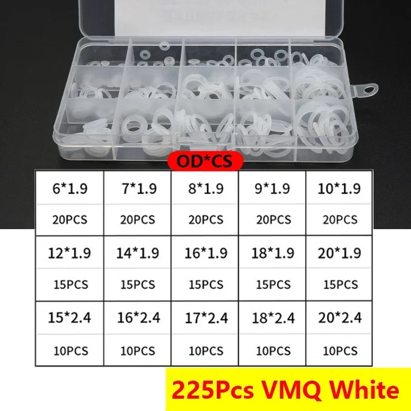 225Pcs VMQ White