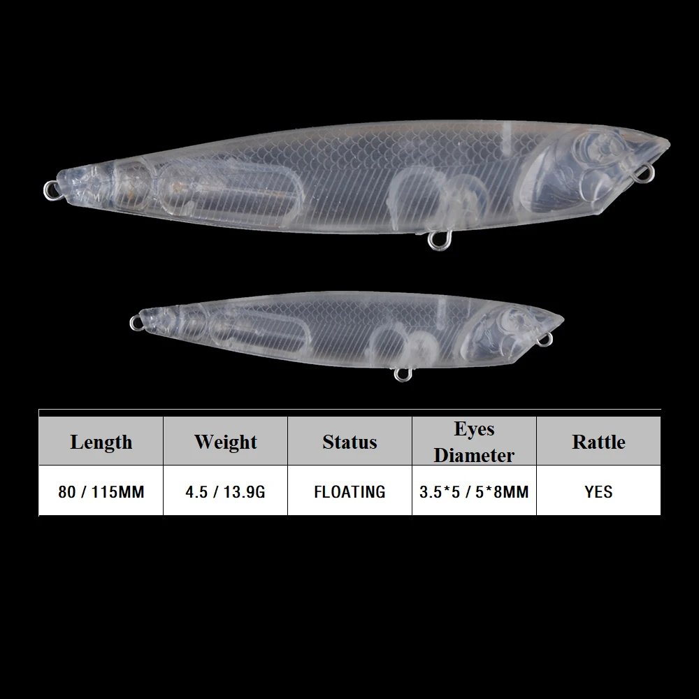 Chan'sHuang 20 piezas cebo en blanco sin pintar 4,5g/13,9g Topwater Gills-Out Popper señuelo de pesca Artificial - imagen 2