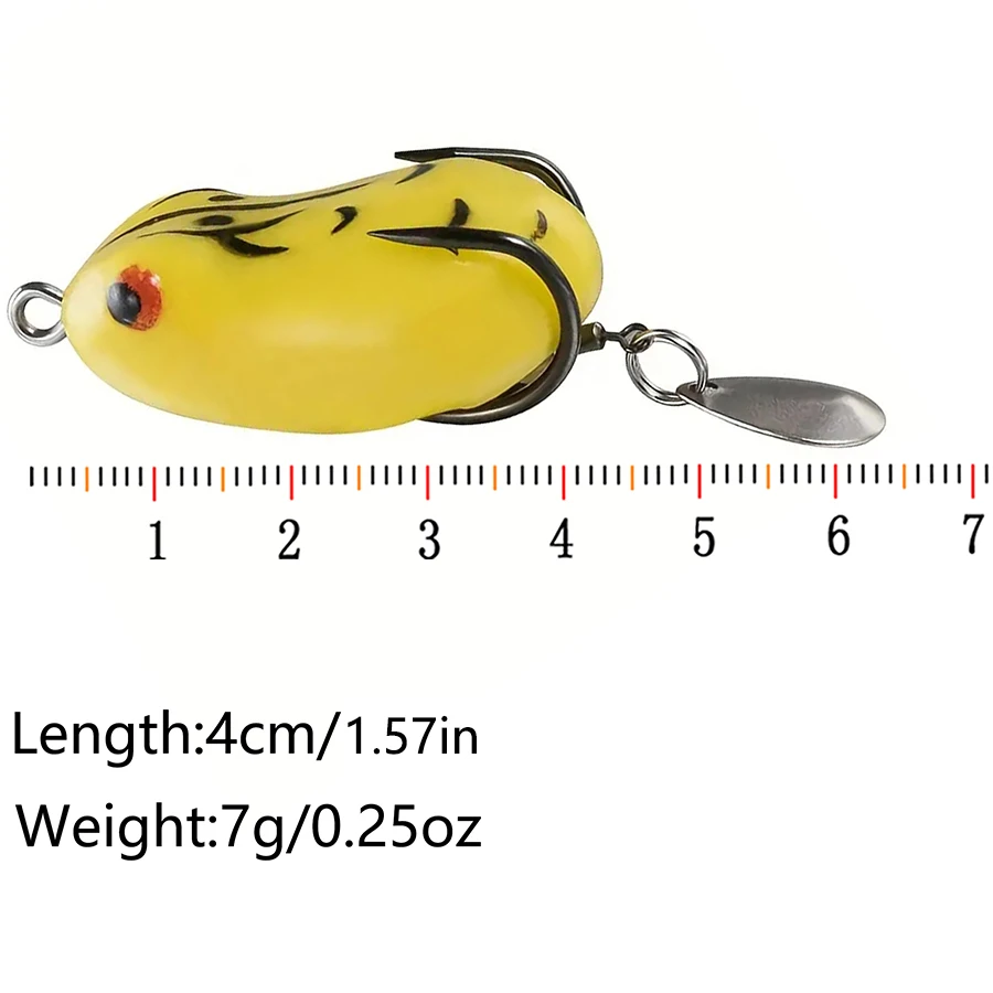 Juego de señuelos de rana flotantes de superficie, 5 unidades por caja, con lentejuelas, ganchos dobles, 7g/0,39 pulgadas, Swimbait para pez negro, lubina, trucha, Lucio, cabeza de serpiente - imagen 2