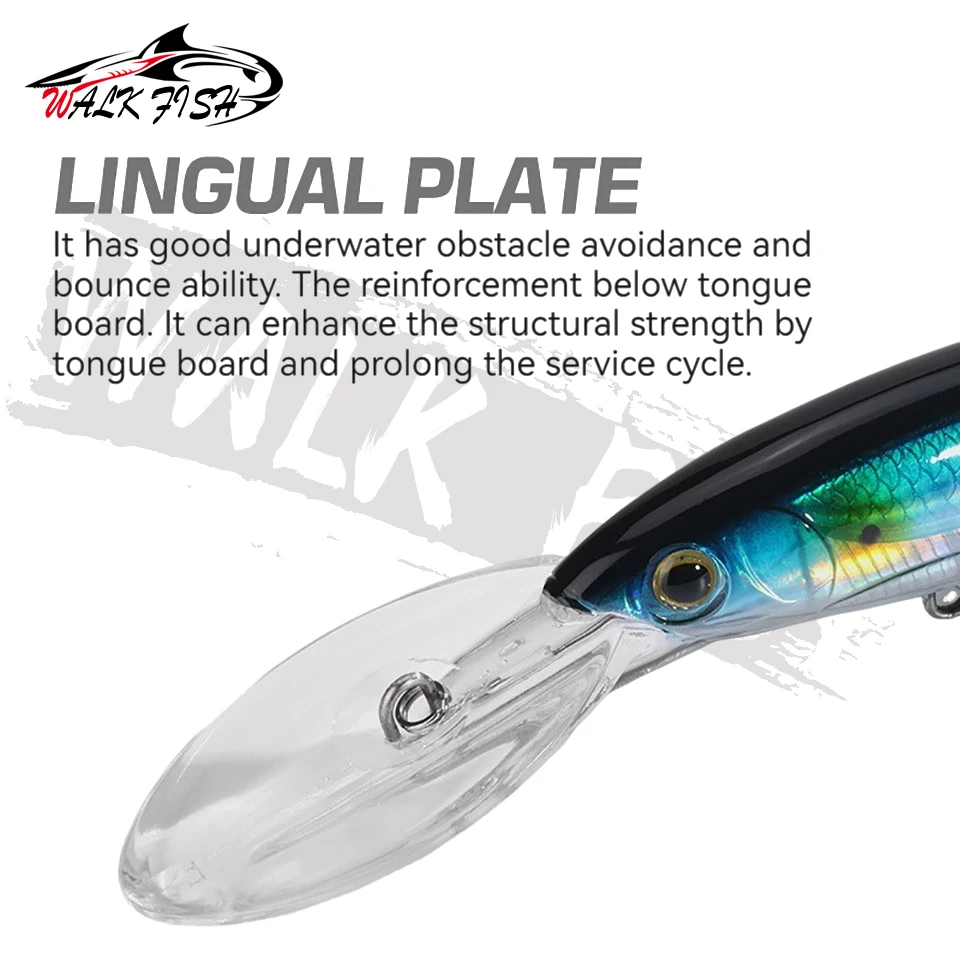 WALK FISH-señuelo duro para Pesca de pececillos, cebo de Pesca para curricán, para buceo profundo, lubina y trucha, 1 piezas, 48g, 70g - imagen 4