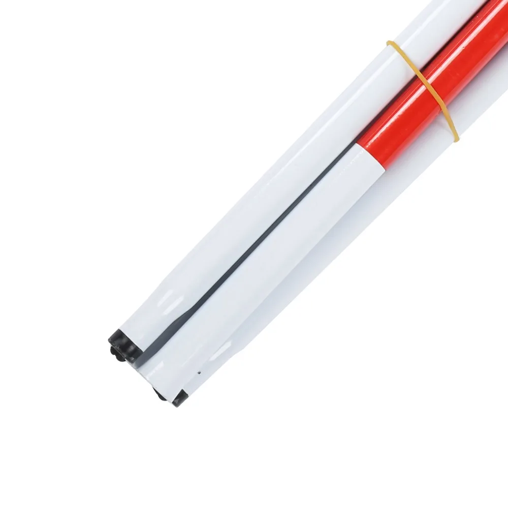 Bastón ciego plegable duradero, bastón reflectante de aleación de aluminio blanco y rojo, bastón antideslizante con discapacidad Visual - imagen 2
