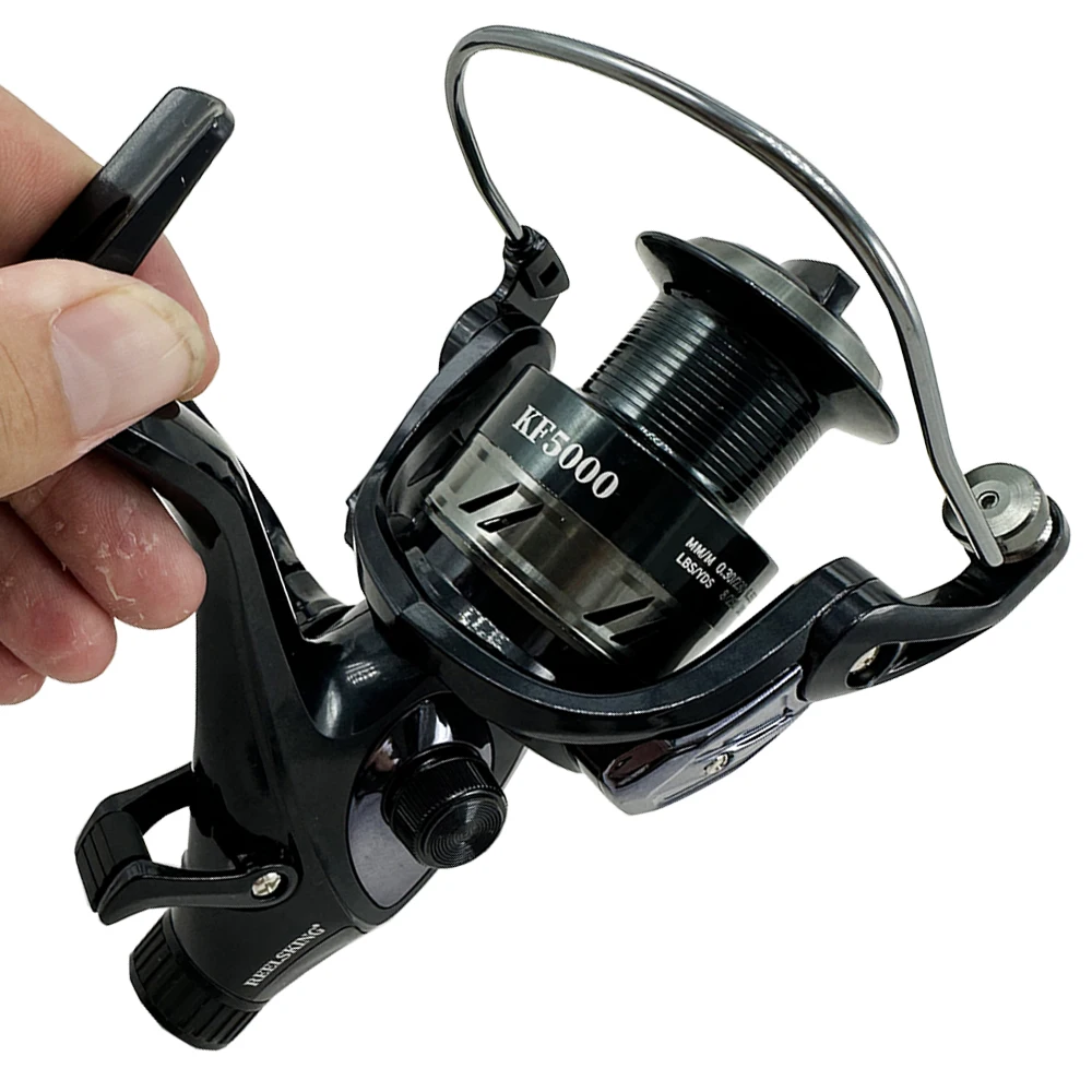 KF3000-carrete de pesca con freno de mano, 14 + 1 rodamientos, señuelo, freno trasero, carrete giratorio 4000: 1, alimentador de carpa, fuerte arrastre, 5000, 6000, 5,2 - imagen 3