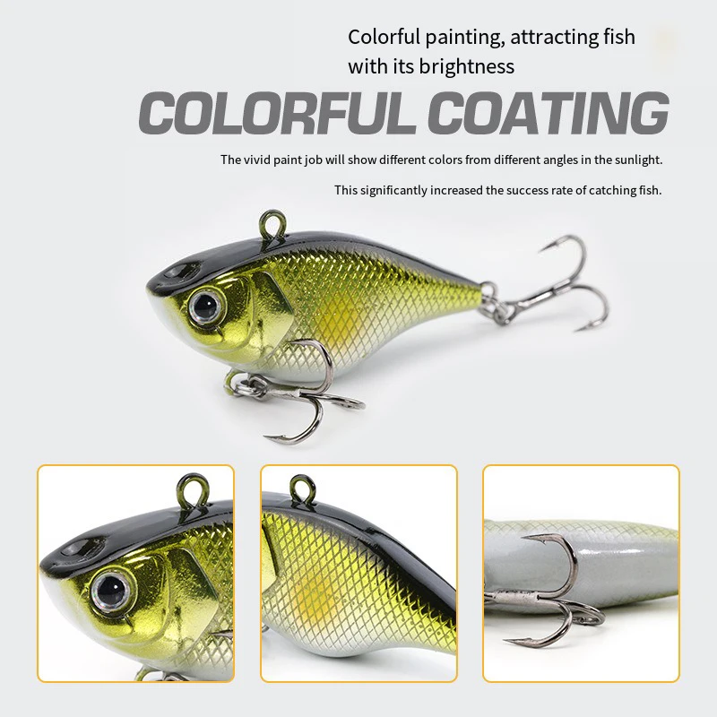 1 Uds. Señuelos duros VIB cebo de pesca anzuelos triples hundimiento Crankbait Wobber aparejos de pesca 4,6g 4cm - imagen 3