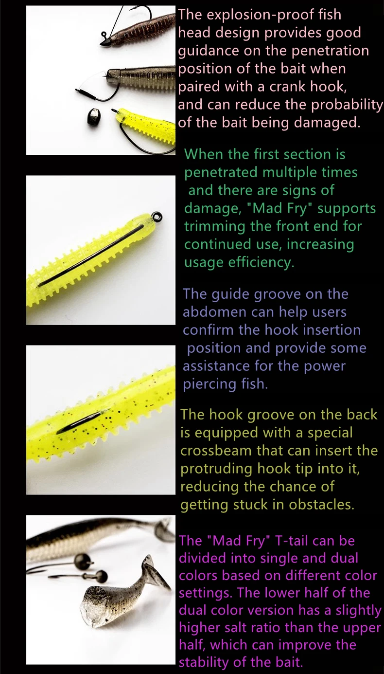 Ravencraft Yinshi-señuelos de pesca suaves de silicona con cola de paleta de hundimiento lento, conjunto de 56/68/81/94mm, cebo Artificial para lubina, aparejos de pesca - imagen 4