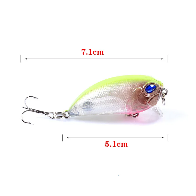 1 Uds 51mm 7,2g Señuelos de pesca Crankbait Topwater flotante Wobblers cebo duro Artificial para Lucio equipo de Swimbait de plástico - imagen 5