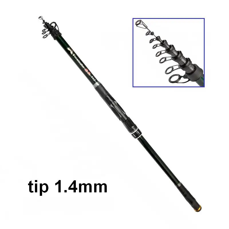 Caña de pesca para roca ZZ408 – Punta fina 1.4 mm con anillas grandes
