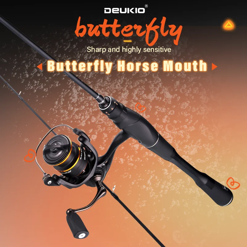 DEUKIO 2025 nuevas cañas de pescar giratorias de carbono para viaje, caña de pescar ultraligera de 2 secciones, caña de trucha de 1,68 m y 1,8 m sin carrete - imagen 5