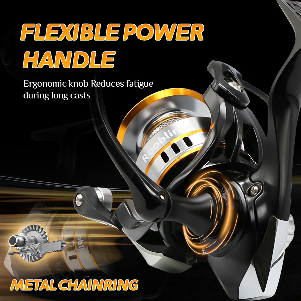 Carrete de pesca giratorio Rooblinos RY serie 1000-7000 arrastre máximo ultraligero 15kg carrete giratorio para Surfcasting carretes de Jigging de agua salada - imagen 4