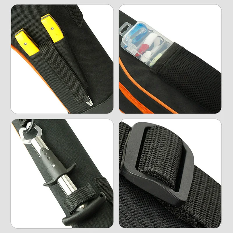 Bolsa de caña de pescar con bolsillo lateral duro, bolso de aparejos de hombro grande cruzado de 130cm, paquete de engranajes para exteriores, almacenamiento de equipos XA205G - imagen 5