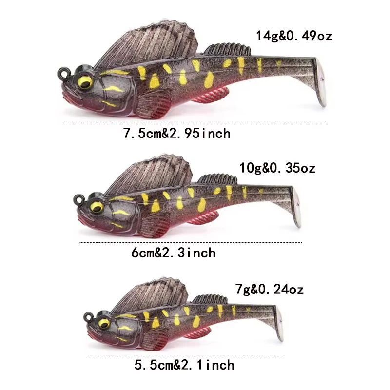 WEIHE-señuelo de pesca suave, cebo Artificial con forma de pez, con un solo gancho, 7g, 10g, 14g - imagen 4