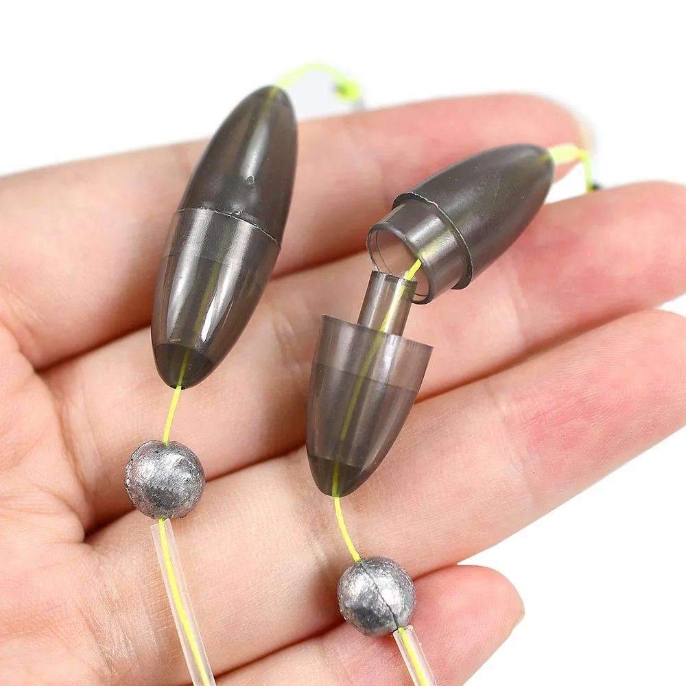 Juego de 2 ganchos/juego de Kit de pesca de carpa, flotador de manga corta antienredos, flotador de recuperación de caña de mar de carpa de hierba que rebota inferior con gancho - imagen 4