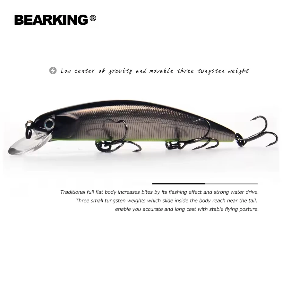 BEARKING-Señuelos de pesca superiores, pececillo, 11cm, 17g, 1,5 M, cebos duros de calidad, aparejos de pesca, Wobblers de acción profesional - imagen 5
