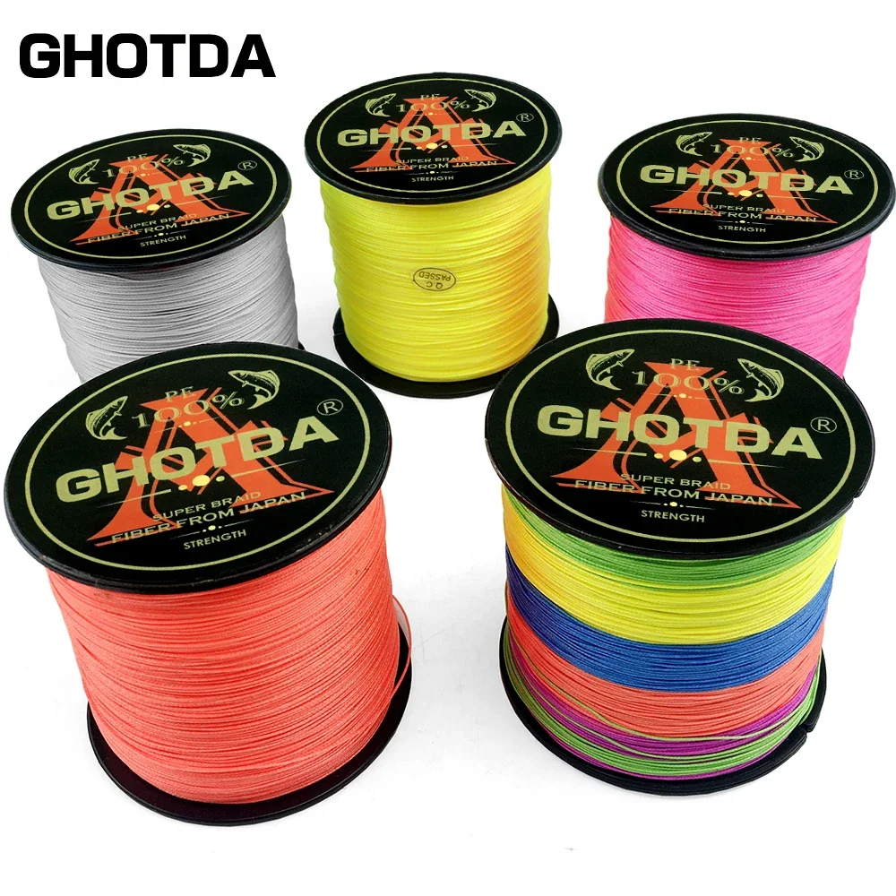 GHOTDA 100M 4 hebras 10-80LB hilo de pescar trenzado PE multilamento líneas trenzadas alambre línea flotante más suave - imagen 3