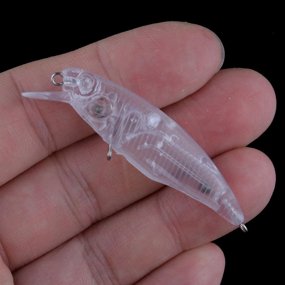 Chan'sHuang 30 Uds. Cebo en blanco sin pintar 56mm 2,6g sonajero flotante Mini Minnow DIY señuelo de pesca Artificial hecho a mano - imagen 5
