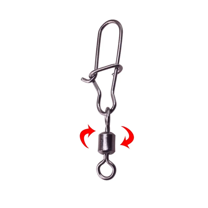 20 piezas de acero inoxidable conector de pesca Pin rodamiento giratorio broches de presión tamaño 6 # 8 # 10 # 12 # Accesorios para aparejos de pesca - imagen 2