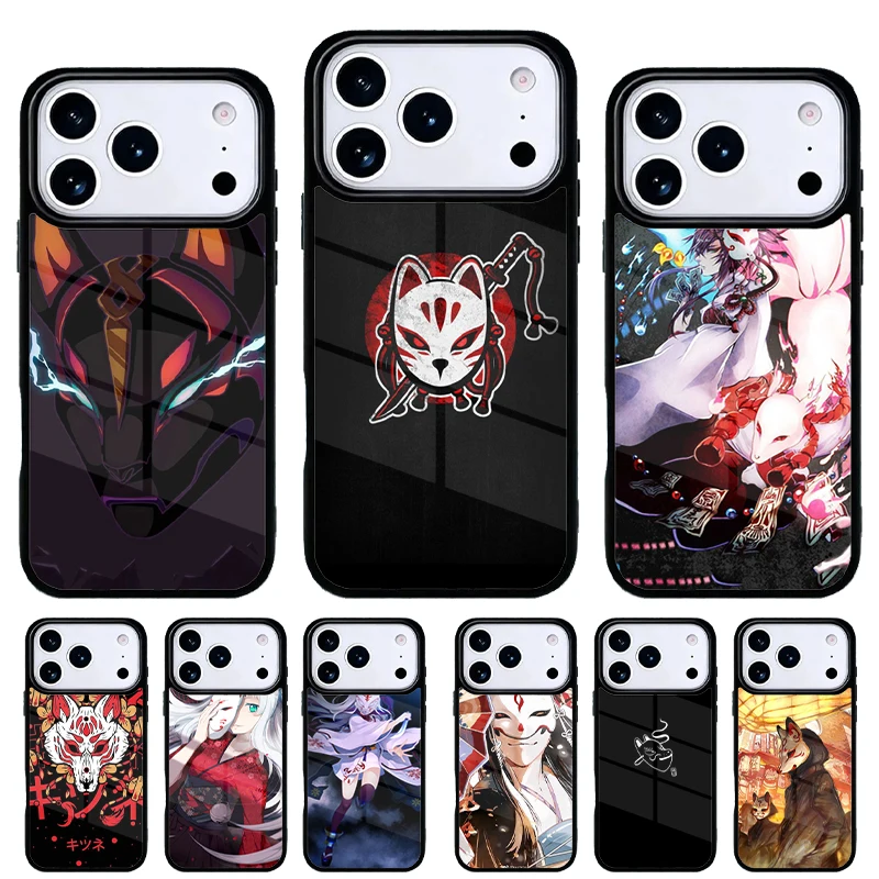Funda iPhone Máscara Zorro Kitsune – Carcasa Trasera Suave