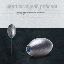 Plomo de pesca de carpa con tapón de plástico, peso en forma de oliva, plomo de núcleo suave de silicona, 3g-50g, 10 Uds.