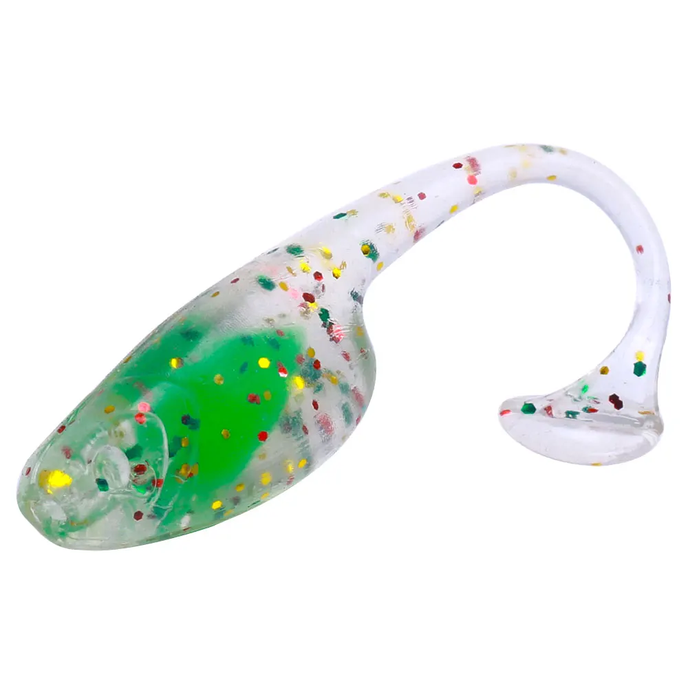 20 unids/bolsa paleta t-tail Shad Ajing señuelo de pesca 5cm 0,8g Rockfish goma suave señuelo Artificial cebo lubina - imagen 3