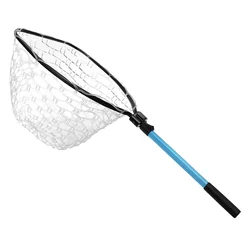 SANLIKE-red de pesca plegable de 0,85 m, poste plegable, cubierta de goma, para agua dulce y salada, para captura de carpa