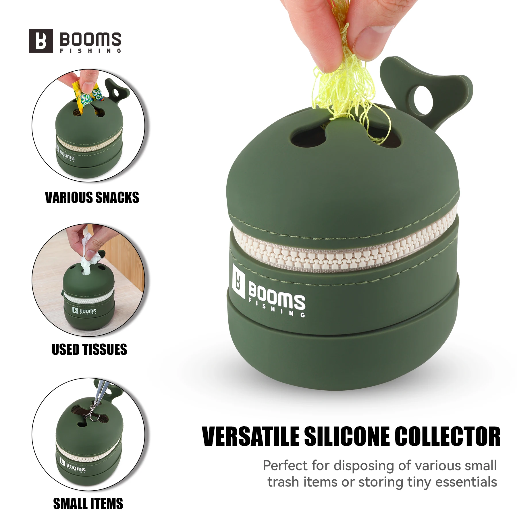 Booms Fishing ST2-sedal de pesca, cebo, anzuelo, colección de residuos, recolector retráctil de silicona, cubo de basura para pesca, bolsa de herramientas para acampar - imagen 2