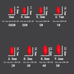 Flotador Ovalado Siete Estrellas Rojo – Conector Mini para Pesca