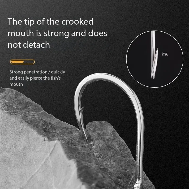 Anzuelo BKK, cuerpo de anzuelo plano soldado sin costuras, adecuado para pesca en barco, pargo rojo, atún y equipo de pesca con fondo de cebo vivo - imagen 3