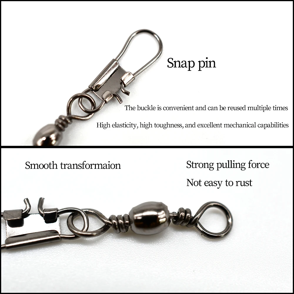 MNFT-barril de pesca giratorio, 25 piezas, con cierre de seguridad, conectores de aparejos de agua dulce y salada - imagen 3