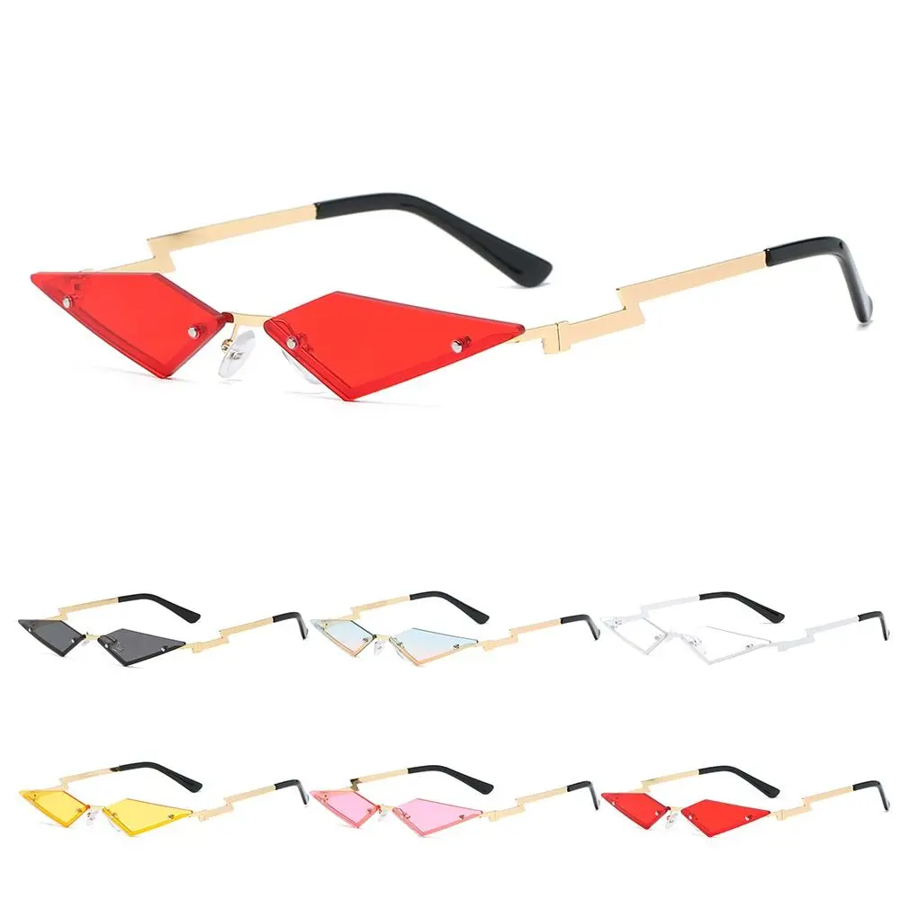 Gafas de sol sin montura poligonales UV400 – Pastilla con marco metal - imagen 3