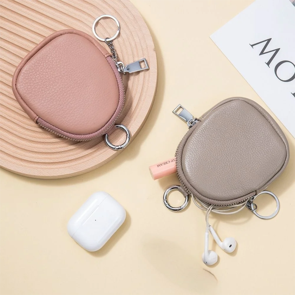 Nuevo Mini monedero de Color sólido con llavero, tarjetero, cartera con cremallera, monedero, llavero