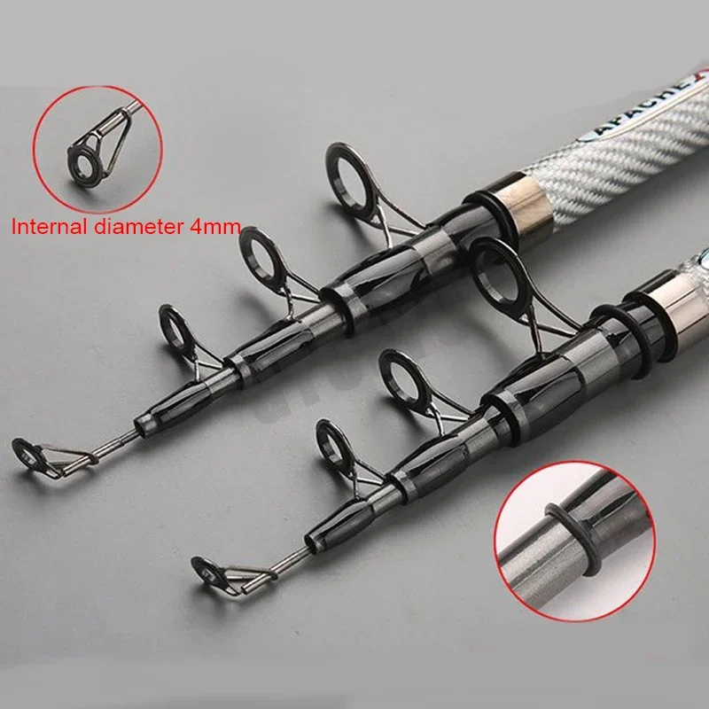 Cañas de pescar giratorias telescópicas de carbono superduro, caña de pescar de viaje ultraligera, caña de pescar de largo alcance, 2,1 m, 2,4 m, 2,7 m, 3,0 m, 3,6 m - imagen 4