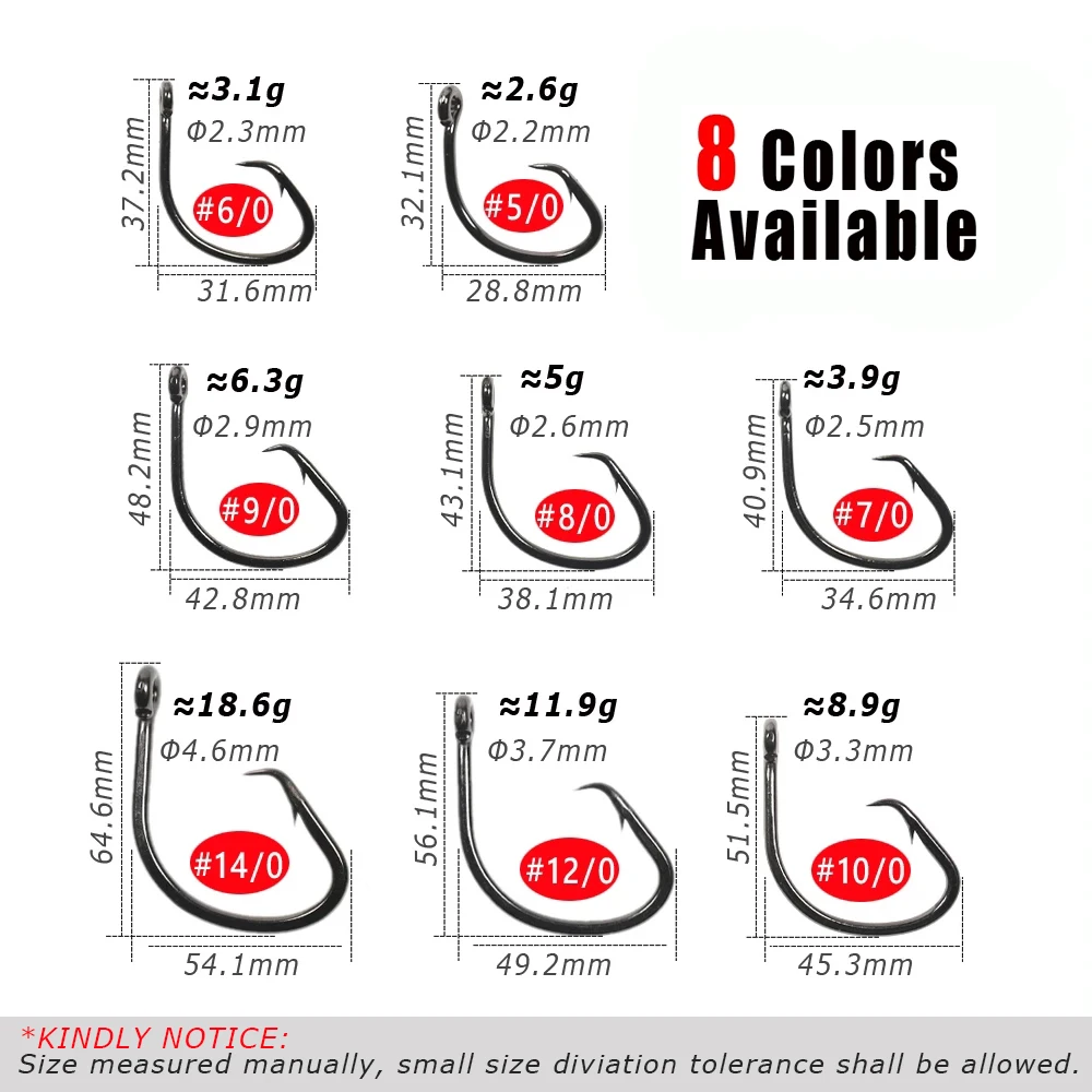 Wifreo-anzuelo de pesca de alambre pesado, Mutsu anzuelo circular, anzuelos de juego grandes para pesca en agua salada, Grouper, atún, tiburón, barco, pesca de arrecife - imagen 2