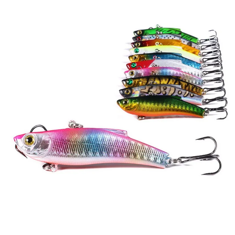 Señuelo de pesca Artificial Vib con ojos 3D, cebo duro, ala de plantilla, Wobbler Crankbait, aparejos de pesca de carpa de invierno de mar, 70mm, 18g, 1PC - imagen 5