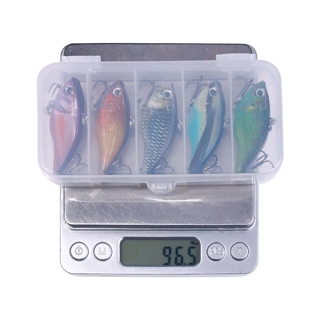 Señuelo de pesca VIB, 5 unidades, 5,5 cm, 13,7g, vibración Artificial, Wobbler, cebo duro de hielo, Crankbait de plástico para lubina, Lucio, perca, aparejos de mar - imagen 3