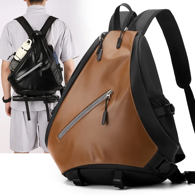 Mochila triangular de pesca para viajes al aire libre, senderismo, ciclismo, desplazamientos, bolsa de pecho, motocicleta, hombres, fin de semana, adolescente, mochila escolar de calle - imagen 3