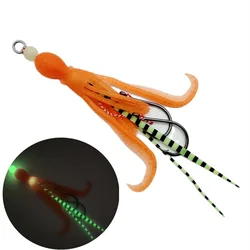 8,5g luminoso pulpo calamar señuelo suave Jigging ayudar gancho TPE falda para Dea mar pesca barco pesca bacalao pargo Wobbler