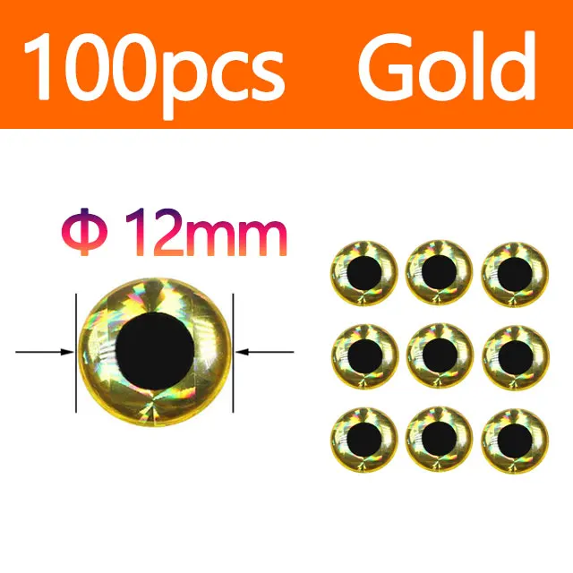 Gold 100pcs 12mm
