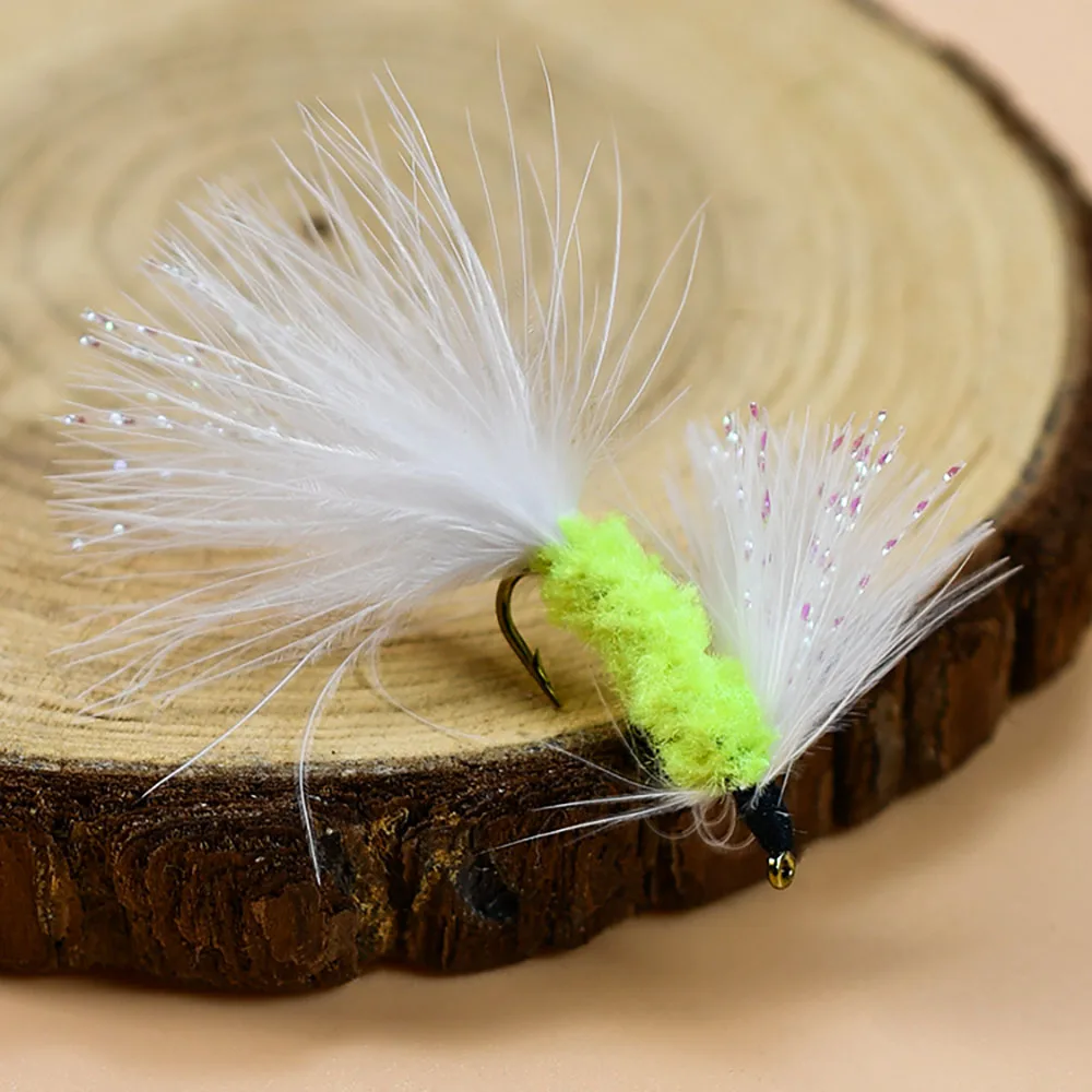 5 uds moscas de pesca con mosca moscas de Bugger lanoso atadas a mano para pesca con mosca de trucha, lubina, ninfas húmedas, moscas serpentinas, Señuelos de Pesca con mosca - imagen 4
