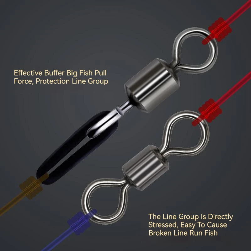 FTK-conector de pesca de 50 piezas, anillos giratorios, Pin de enclavamiento, señuelo de línea de anzuelo de acero inoxidable, aparejos de pesca - imagen 4