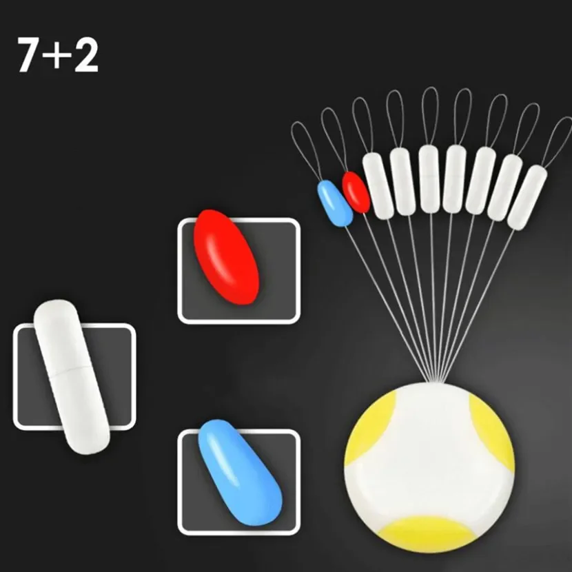 Removedor de anzuelos de pesca profesional, Conector de línea de pescado antihebra, frijol espacial de silicona, resistencia de flotación, 7 + 2 - imagen 5