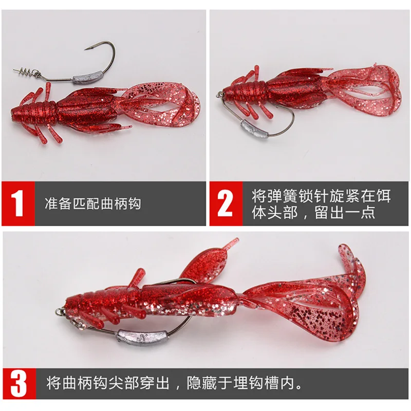 Señuelos de pesca de langosta Crazy Wobbler, cebos blandos de silicona Artificial para lubina, Peche, Swimbait, aparejos de pesca, 10cm, 10,5g, 2 unidades por lote - imagen 3