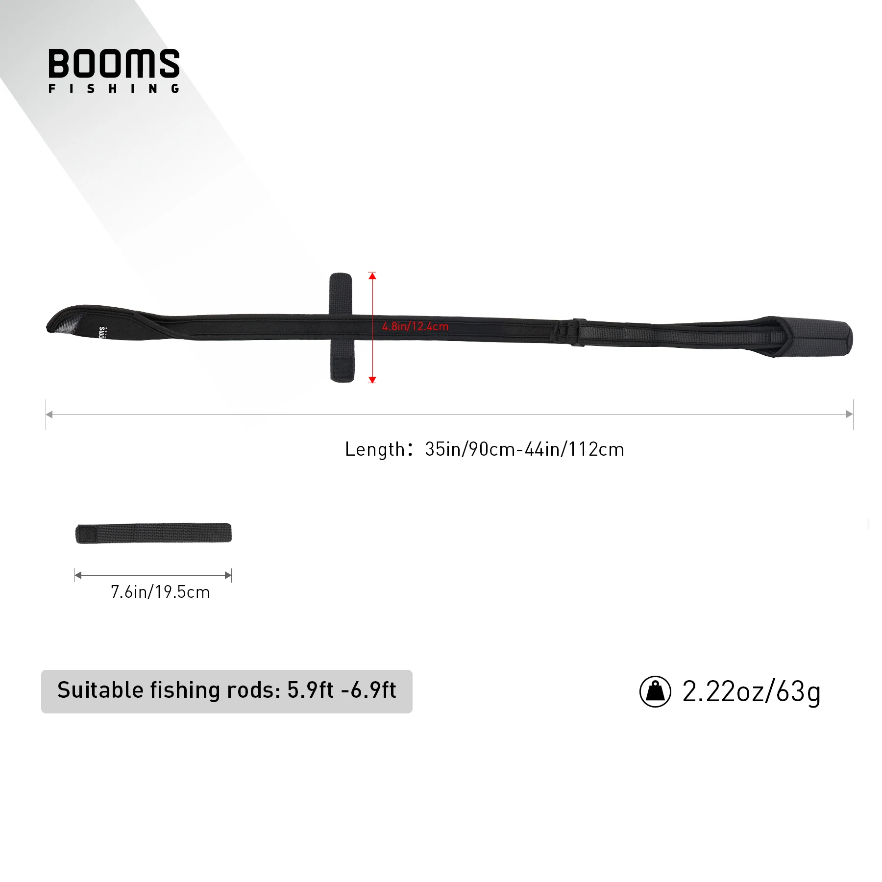 Booms-funda protectora para caña de pescar RS6, soporte para caña de pescar con mosca, correas para cinturón, accesorios de herramientas de aparejos portátiles - imagen 5