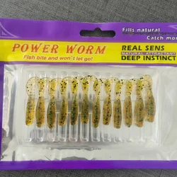 MUKUN 10 Uds pequeño señuelo suave 45MM 0,56G plantilla de Swimbait Artificial de silicona de una sola cola Pesca Señuelos de Pesca artificiales