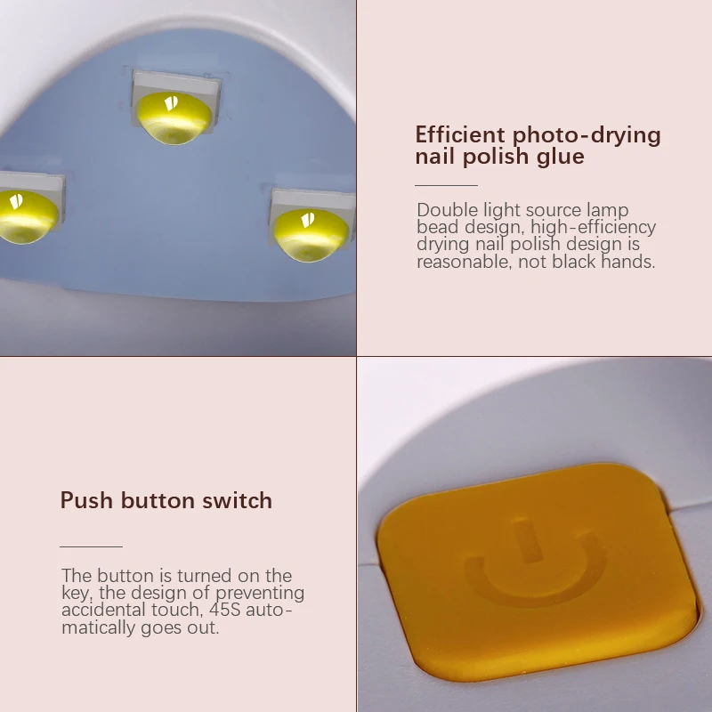 Secador de uñas con lámpara LED UV, barniz de Gel Micro USB, máquina de fototerapia de secado rápido para arte de uñas, herramientas de manicura para el hogar - imagen 3
