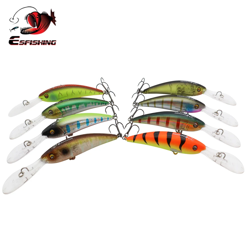 ESFISHING-cebo duro de pesca wobbler, 90mm, Easy Sprinter, pececillo de fundición larga para Lucio, trucha, perca - imagen 5