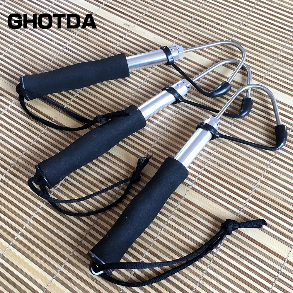 Gancho de pesca telescópico, herramienta de pesca al aire libre de aleación de aluminio de acero inoxidable, 64cm/89cm/116cm, 3 tamaños - imagen 4